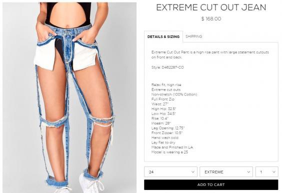 Thời trang kỳ dị từ chiếc quần Jeans có như không với giá gần 4 triệu đồng - Ảnh 1. Thời trang kỳ dị từ chiếc quần Jeans có như không với giá gần 4 triệu đồng - Ảnh 1.