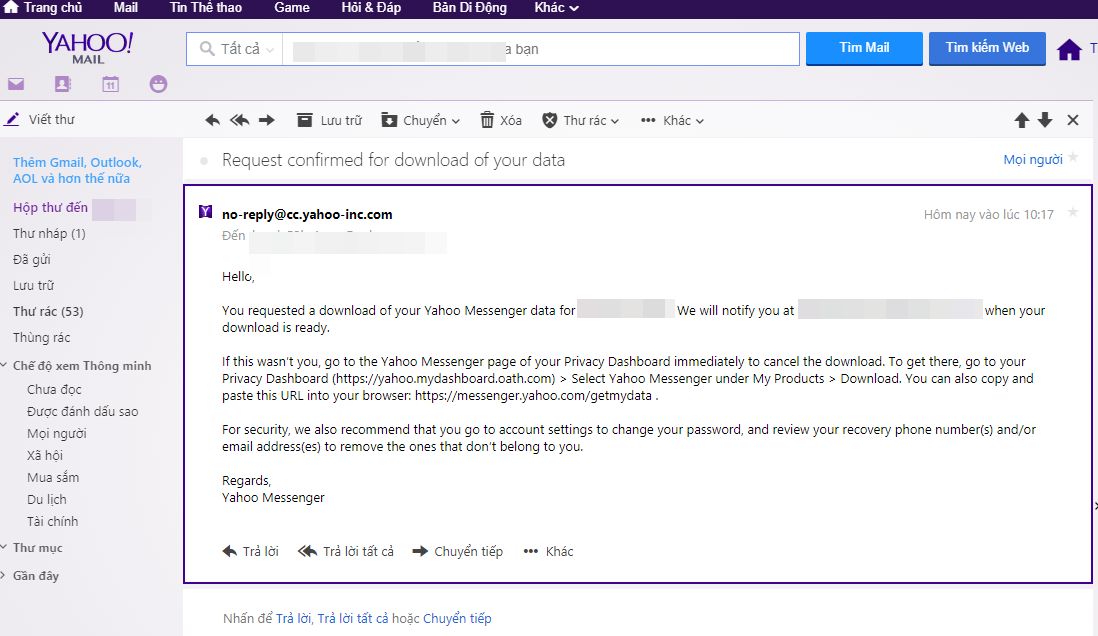 Hướng dẫn cách tải toàn bộ dữ liệu Yahoo Messenger về làm kỉ niệm trước khi bị đóng cửa hoàn toàn - Ảnh 3.