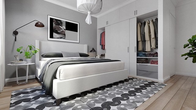 Căn hộ đẹp lạ được trang trí bằng hai màu sắc xám và trắng - Ảnh 7. Căn hộ đẹp lạ được trang trí bằng hai màu sắc xám và trắng - Ảnh 7.
