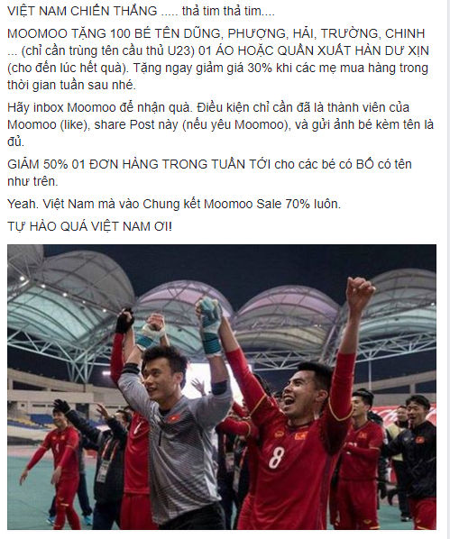 Hàng quán đua nhau giảm giá cổ vũ trận bán kết U23 Việt Nam - Quatar - Ảnh 1.