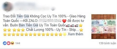 Ngang nhiên rao bán tiền giả trên Facebook dịp giáp Tết - Ảnh 2.