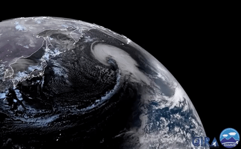 Vệ tinh bất ngờ quay được cảnh cơn bão vô danh khổng lồ đang hoành hành Thái Bình Dương, tạo sóng cao hàng chục mét - Ảnh 1.