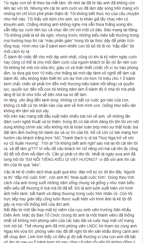 NS Xuân Hương tung chương cuối tự truyện về Thanh Bạch: Anh đã liên tục dùng những đòn tấn công đê tiện nhằm triệt đường sống của tôi - Ảnh 8. NS Xuân Hương tung chương cuối tự truyện về Thanh Bạch: Anh đã liên tục dùng những đòn tấn công đê tiện nhằm triệt đường sống của tôi - Ảnh 8.
