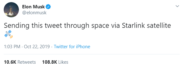 Elon Musk đăng bài Twitter bằng vệ tinh cấp Internet của mình: Ôi chao, nó hoạt động rồi này - Ảnh 1.