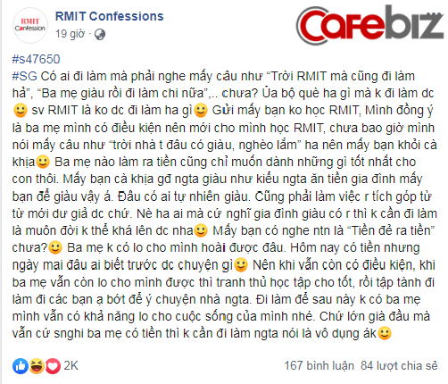 Khổ như sinh viên RMIT: Xin việc làm thêm cũng bị cà khịa, nói “Ba mẹ giàu rồi đi làm gì nữa” nhưng câu trả lời sẽ khiến nhiều người ngậm miệng - Ảnh 1. Khổ như sinh viên RMIT: Xin việc làm thêm cũng bị cà khịa, nói “Ba mẹ giàu rồi đi làm gì nữa” nhưng câu trả lời sẽ khiến nhiều người ngậm miệng - Ảnh 1.