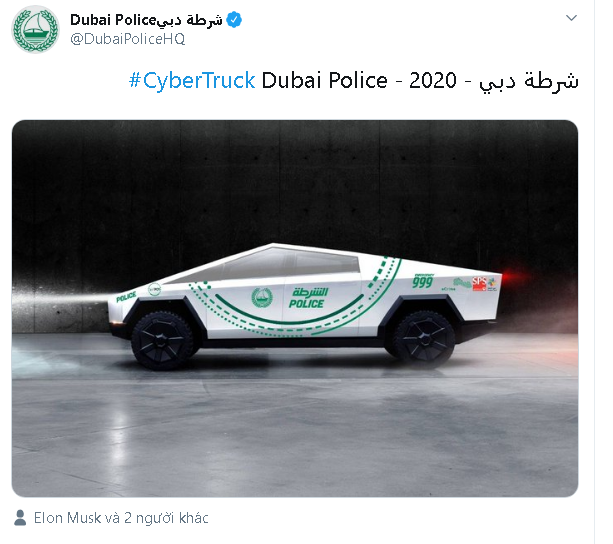 Đội tuần tra toàn siêu xe của cảnh sát Dubai sẽ có thêm thành viên mới là Tesla Cybertruck - Ảnh 1.