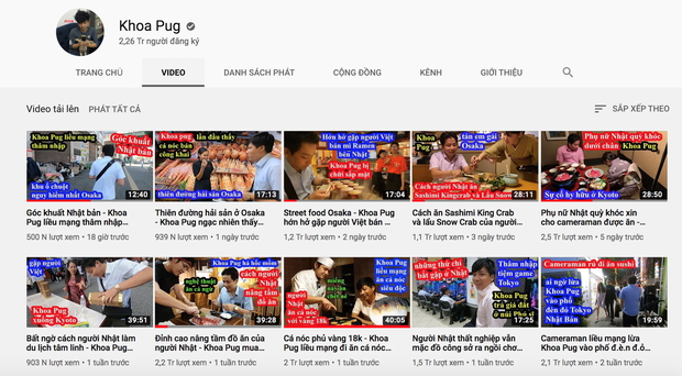 Bất chấp lùm xùm, loạt vlog ở Nhật của Khoa Pug vẫn đạt triệu view và đang tăng mạnh, cao nhất vẫn là video dính phốt thiếu tôn trọng phụ nữ - Ảnh 1.