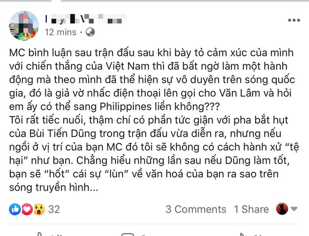 Fan phẫn nộ khi BTV Quốc Khánh troll Bùi Tiến Dũng bằng cách... gọi điện cho Văn Lâm sang bắt SEA Games - Ảnh 1.