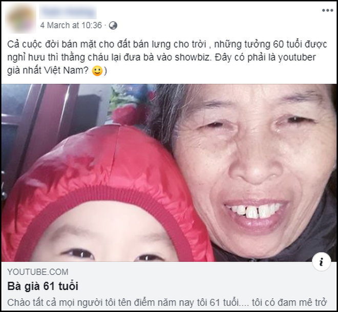 hot youtuber - Hiện tượng YouTube “Bà già 61 tuổi” vẫn làm vlog ngầu như giới trẻ, 1 tuần kiếm triệu view và 45.000 sub - photo hot youtuber - photo 1 1552285880278234156885 - Hiện tượng YouTube “Bà già 61 tuổi” vẫn làm vlog ngầu như giới trẻ, 1 tuần kiếm triệu view và 45.000 sub