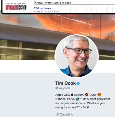 Mặn như Tim Cook: Sau khi tổng thống Donald Trump gọi nhầm là Tim Apple liền đổi tên tài khoản Twitter thành Tim và logo quả táo khuyết - Ảnh 1.