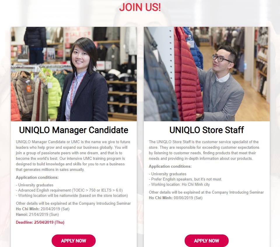 UNIQLO Manager candidate program with a few years of training in Japan   Blog của Mr Logistics Việt Nam