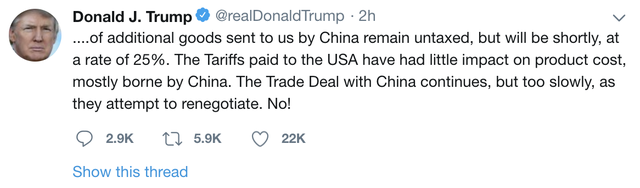 Tổng thống Trump: Mỹ sẽ tăng thuế lên 25% với 200 tỷ USD hàng hoá Trung Quốc từ ngày 10/5 - Ảnh 2.
