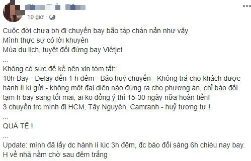 Vietjet Air đồng loạt delay, hủy chuyến: Có khách hàng phải đợi hơn 10 tiếng đồng hồ, cuối cùng bất ngờ bị hủy - Ảnh 1.