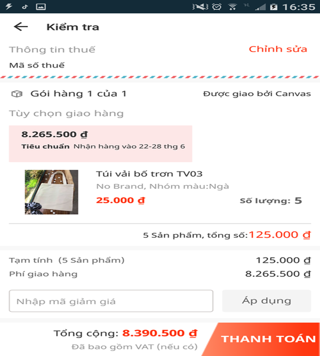  Mua hàng tại Lazada giá hơn 100 ngàn, phải trả phí... 8 triệu  - Ảnh 1.