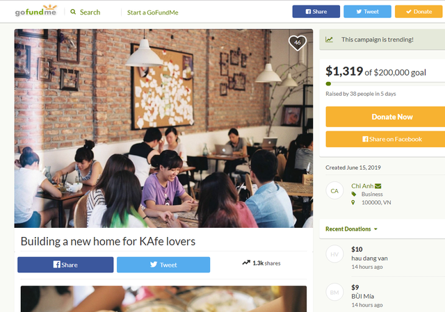  5 ngày Đào Chi Anh gọi vốn cộng đồng được hơn 1.300 USD để mở lại The Kafe: Những người ủng hộ sẽ nhận lại được gì? - Ảnh 1.