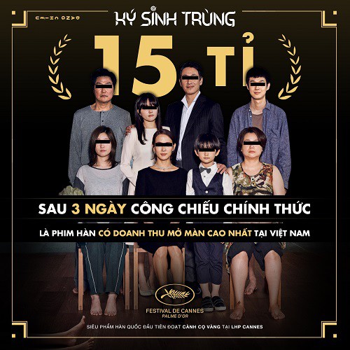 Thu gần 15 tỷ sau 3 ngày đầu khởi chiếu, Ký Sinh Trùng là phim Hàn có doanh thu mở màn cao nhất tại Việt Nam - Ảnh 1.