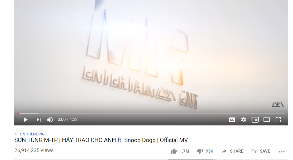 sơn tùng m-tp - Sơn Tùng M-TP lập kỉ lục chưa từng có trong lịch sử: “Hãy Trao Cho Anh” hiên ngang đạt top 1 trending Youtube Hàn Quốc! - photo sơn tùng m-tp - photo 1 156211990707721233592 - Sơn Tùng M-TP lập kỉ lục chưa từng có trong lịch sử: “Hãy Trao Cho Anh” hiên ngang đạt top 1 trending Youtube Hàn Quốc!