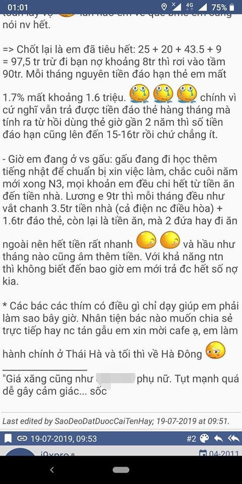 Chàng trai lương 9 triệu, nợ 90 triệu lại còn dang tay đèo bồng nuôi luôn bạn gái, đến hồi bế tắc đi xin lời khuyên làm sao để xóa nợ? - Ảnh 2.