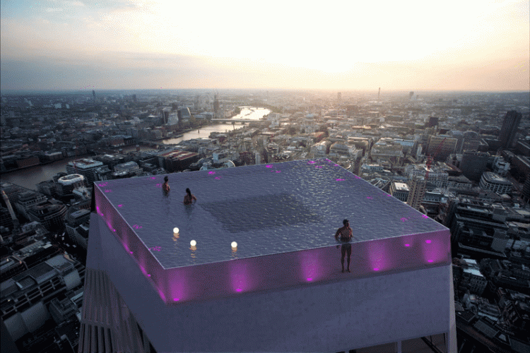 Bể bơi vô cực 360 độ trên nóc cao ốc tại London, làm sao để vào bơi? - Ảnh 2.