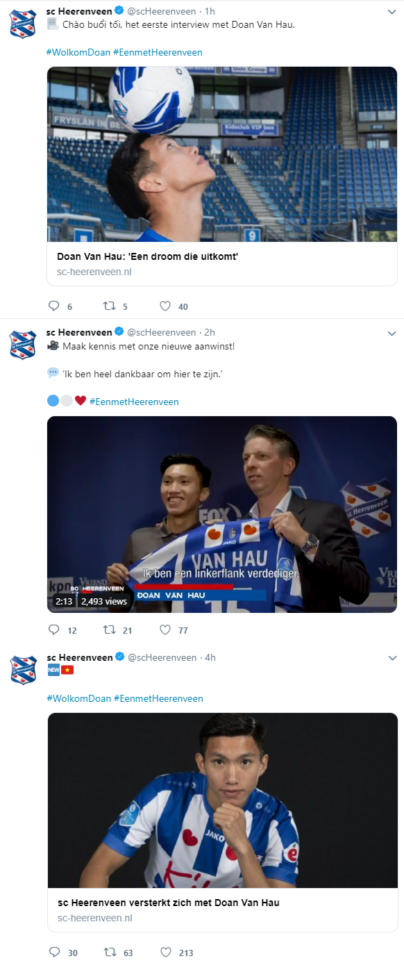  Sau màn ra mắt, Heerenveen dành vinh dự lớn cho Đoàn Văn Hậu - Ảnh 5.