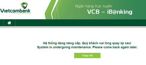 Dịch vụ ngân hàng điện tử của Vietcombank bất ngờ dừng hoạt động vào đêm muộn - Ảnh 1.
