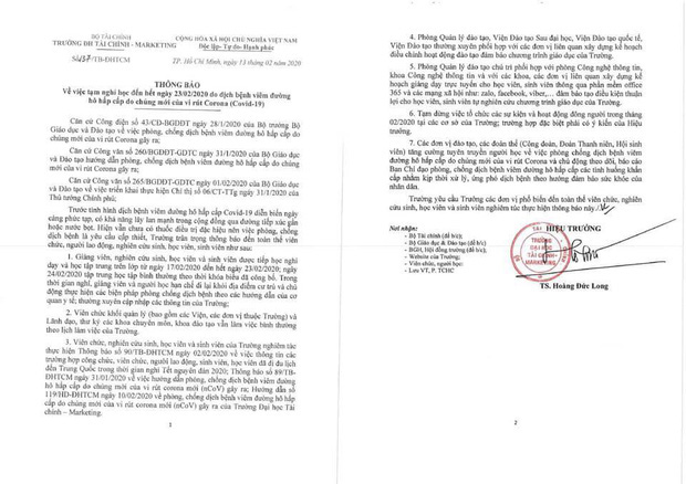 Cập nhật: Danh sách 18 trường ĐH, CĐ cho sinh viên nghỉ tiếp đến cuối tháng 2 hoặc sang tháng 3 để phòng dịch Covid-19 - Ảnh 2.
