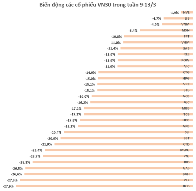  Tuần đen tối của chứng khoán Việt Nam: VN-Index mất 14,55%, giảm mạnh nhất trong vòng 12 năm, vốn hóa “bay hơi” 25,5 tỷ USD  - Ảnh 2.