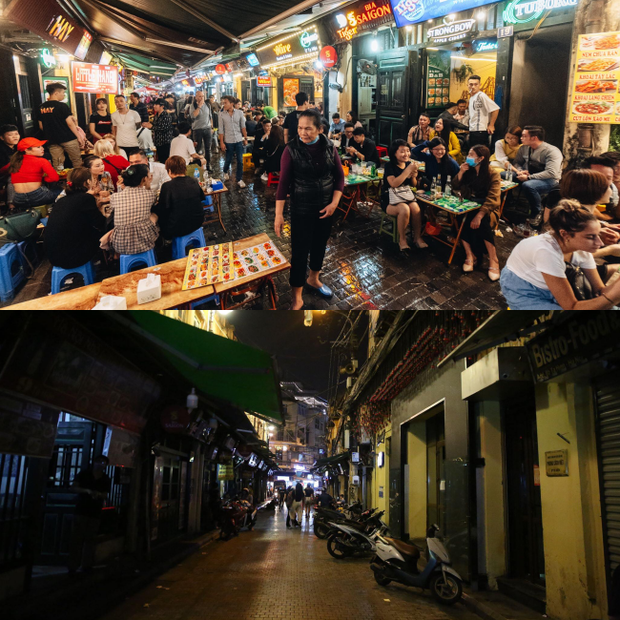 Khung cảnh vắng lặng ở phố Tây Tạ Hiện sau khi chính quyền Hà Nội yêu cầu đóng cửa các quán bar, karoke phòng dịch Covid-19 - Ảnh 8.