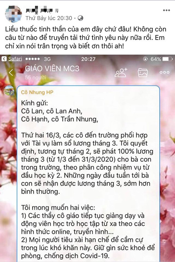 Giữa bão Covid-19, hiệu trưởng trường Marie Curie tại HN tuyên bố vẫn trả 100% lương cho giáo viên dù trường đóng cửa từ tháng 2 - Ảnh 1.