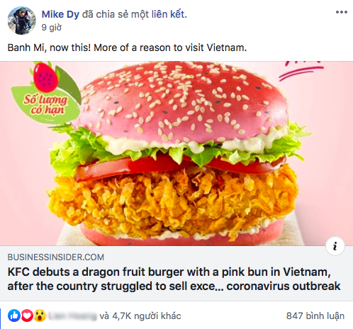 Burger thanh long của KFC Việt Nam chưa ra mắt đã gây bão, lên hẳn báo Mỹ với vô số lời khen: “Thêm một lý do nữa để tới Việt Nam!”  - Ảnh 2.