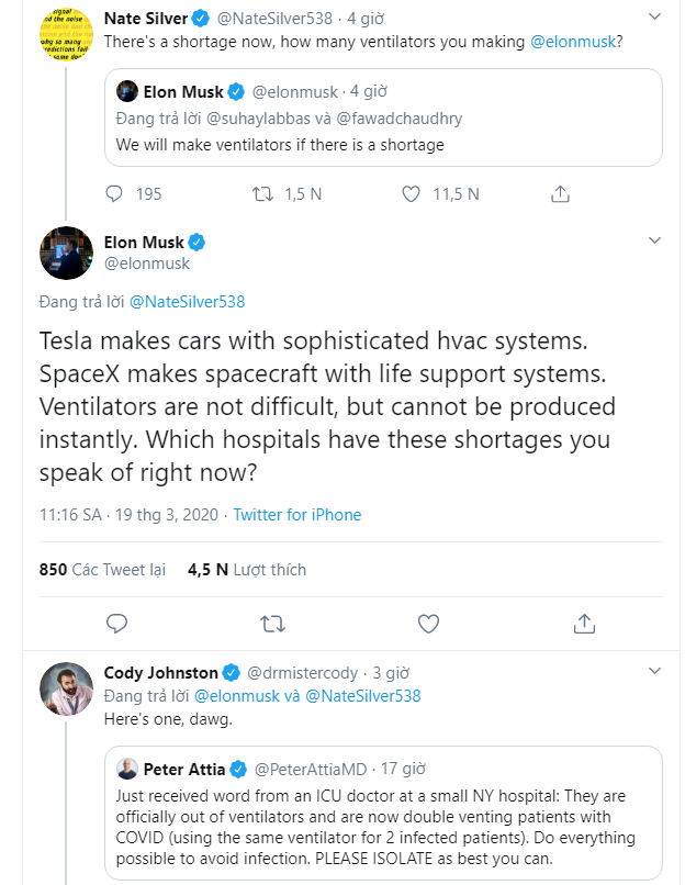 Elon Musk thay đổi hoàn toàn thái độ với Covid-19, khẳng định Tesla sẽ sản xuất máy thở nếu có sự thiếu hụt - Ảnh 2.