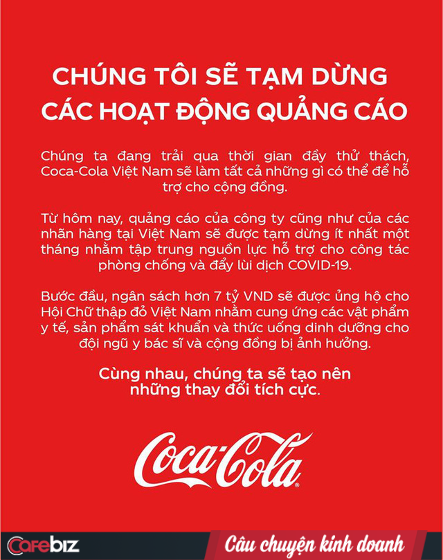 Đại Gia Coca-Cola Tuyên Bố “Ngừng Quảng Cáo 1 Tháng