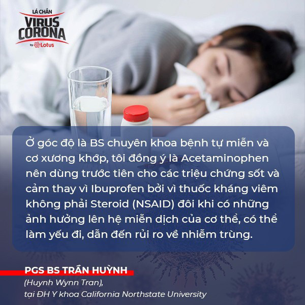  PGS.BS Tran Huynh: Bị cảm sốt nên uống Acetaminophen trước tiên, thay vì uống Ibuprofen hay Advil - Ảnh 1.