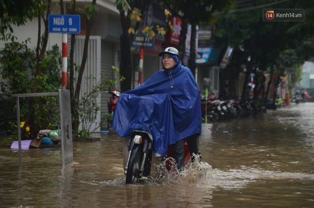 Hà Nội: Nhiều tuyến đường ngập nghiêm trọng, cây xanh đổ la liệt sau cơn mưa như trút nước - Ảnh 4.
