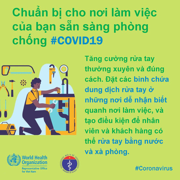 Tổ chức Y tế Thế giới (WHO) phối hợp với Bộ Y tế đưa ra những lưu ý cần thiết khi đi làm để phòng chống COVID-19 - Ảnh 3.