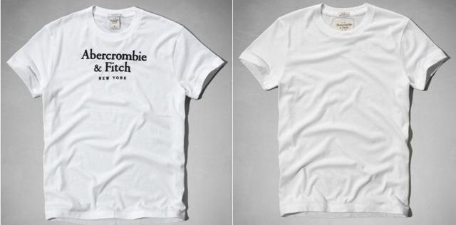 Bên phải là một chiếc áo mang thương hiệu Abercrombie & Fitch đã loại logo. Ảnh: Abercrombie & Fitch.