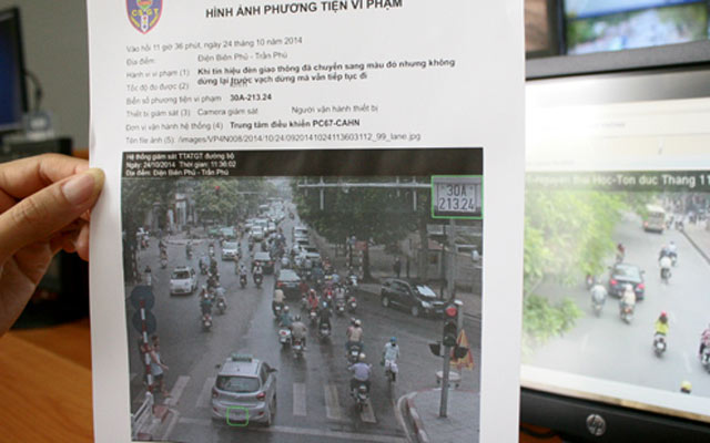 Hình ảnh vi phạm của các phương tiện sẽ được camera giao thông ghi lại để làm căn cứ xử lý vi phạm.
 