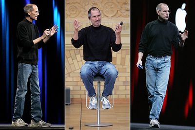 Steve Jobs thường xuyên xuất hiện trong các cuộc họp, hội nghị, buổi diễn thuyết với chiếc áo phông đen cùng quần jean.
