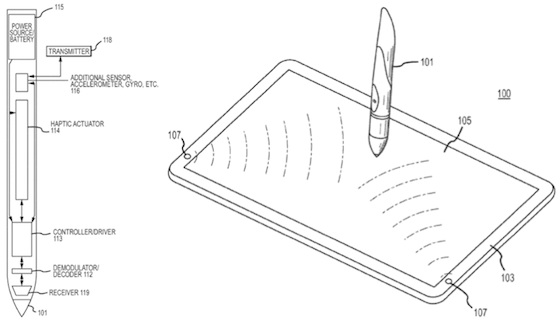 Một bằng sáng chế bút cảm ứng mà Apple từng đăng ký năm 2010.