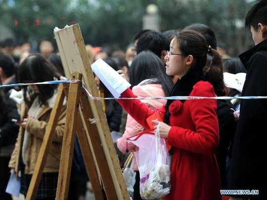 Kỳ thi công chức Trung Quốc năm 2014 thu hút hơn 1,4 triệu ngườiẢnh: TÂN HOA XÃ