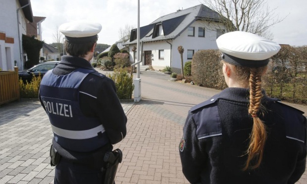 German police have been deployed outside what is thought to be Andreas Lubitzs home in Montabaur, in west Germany.