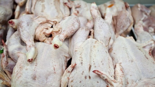 Lượng thịt gà đông lạnh nhập khẩu 6 tháng đầu năm 2015 tăng so với cùng kỳ năm ngoái. Ảnh minh họa.