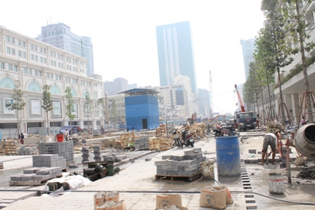 Toàn cảnh dự án đường Nguyễn Huệ đang thi công