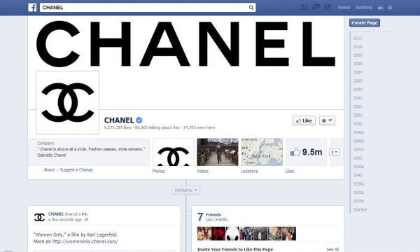 Chanel trên các mạng xã hội Chanel trên các mạng xã hội
