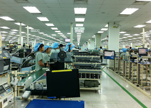 Một dự án của Samsung tại Khu công nghiệp Yên Phong - Bắc Ninh. Ảnh: Báo Bắc Ninh.