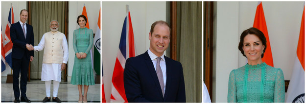 While William gritted his teeth, trying to grin and bear PM Modis deathclamp, Catherine stood blissfully unaware of the pain her husband was in just a few feet away.