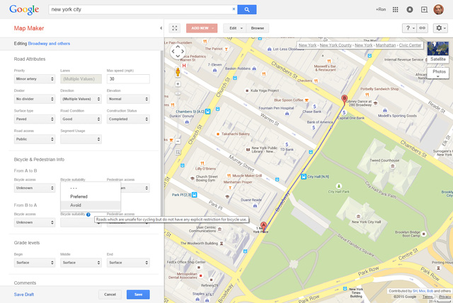 Người dùng có thể sửa chữa, thêm thắt thông tin từ hệ thống Google Map Maker, để có được một bản đồ khu vực chính xác hơn.