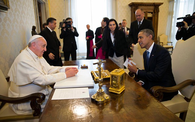 Tổng thống Obama gặp Đức Giáo Hoàng Francis ngày 27/03/2014 tại Vatican. Ảnh: Nbcnews