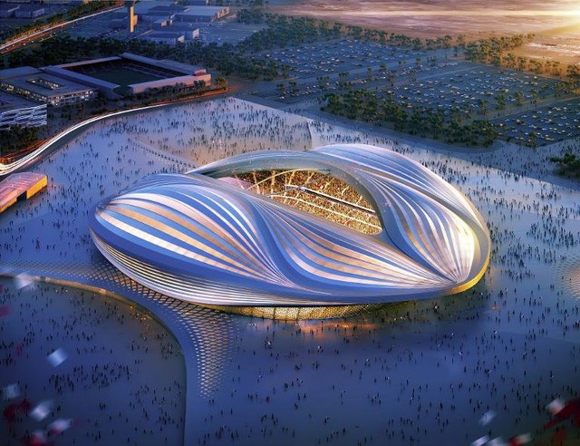 Hình ảnh trên bản thiết kế của một trong những sân vận động phục vụ World Cup đang được xây dựng tại Qatar.