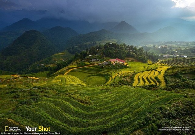Mây dần che phủ bầu trời trên những thửa ruộng bậc thang ở miền bắc Việt Nam.
